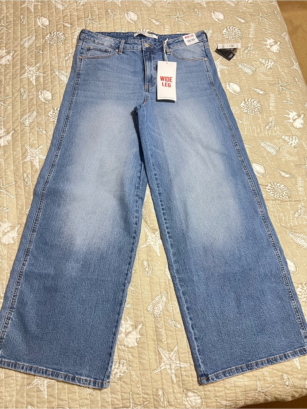 Celebrity Pink Wide Leg Light Blue Denim Jeans